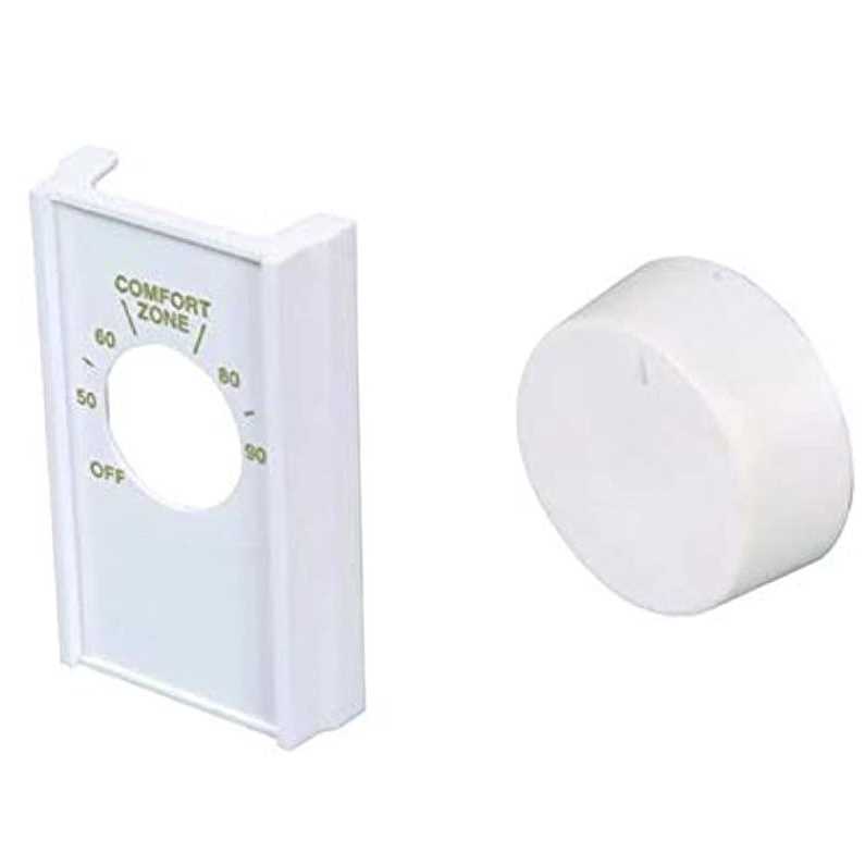 White Double Pole Line Volt Thermostat Cover with Line Volt Knob For Old Style D22 - Cheap Fitting