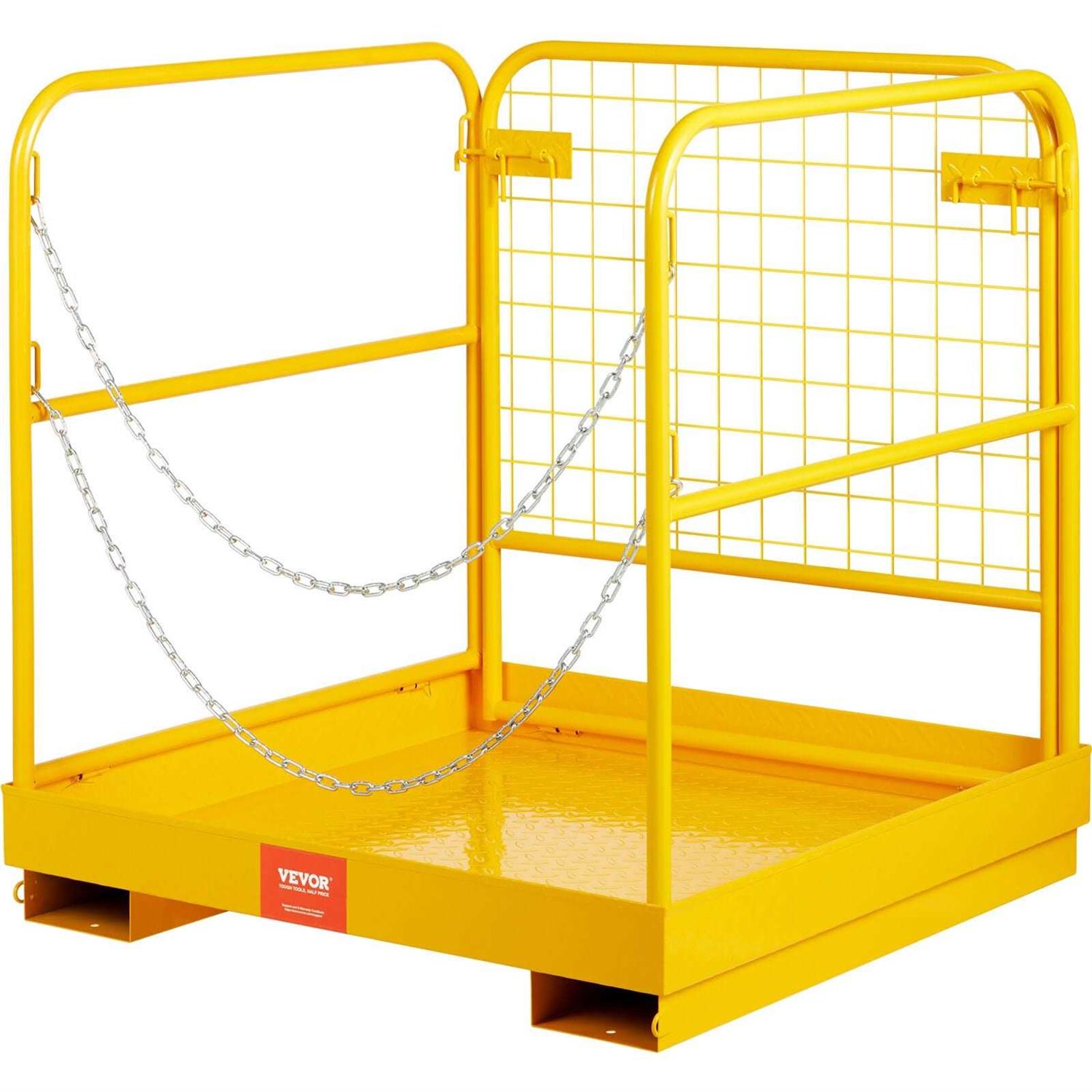 VEVOR Forklift Safety Cage Work Platform 36X36in 1200lbs Foldable for Aerial Job - Cheap Fitting