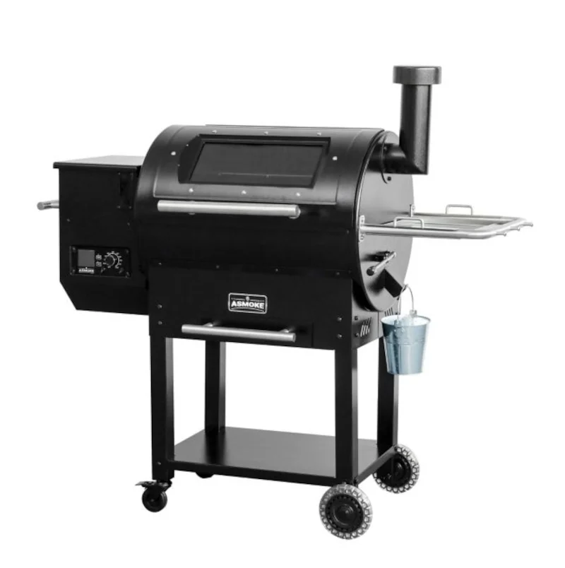 ASMOKE Skylights Wood Pellet Grill Smoker - ASCA System, View Window with Motion Lights, 700 sq. in. cooking area, AS700P - Black - Cheap Fitting