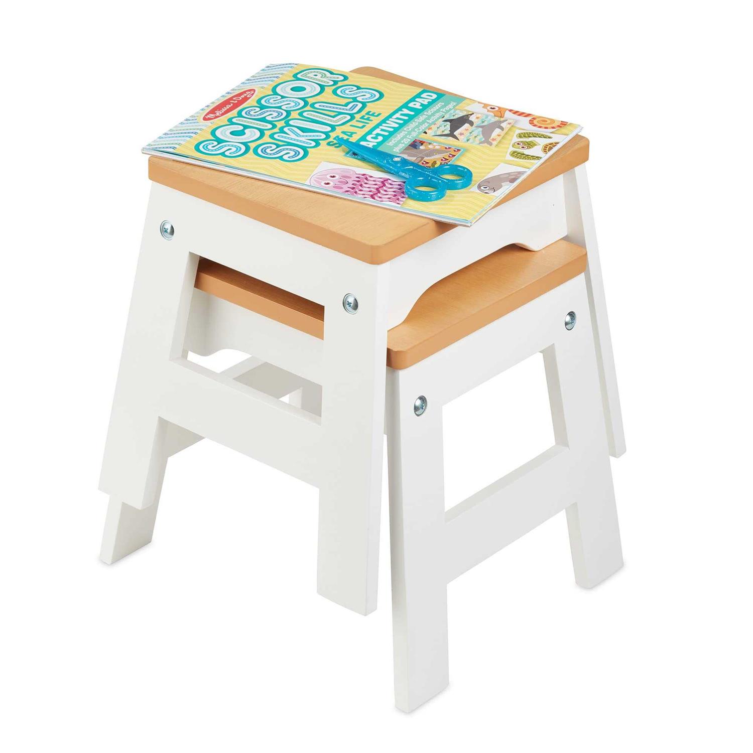 Melissa & Doug Wooden Stools Set of 2 Stackable - Cheap Fitting