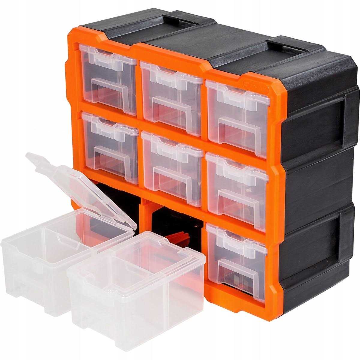 TACTIX 52-Compartment Plastic Rack with 4 Small Parts Organizer - Cheap Fitting