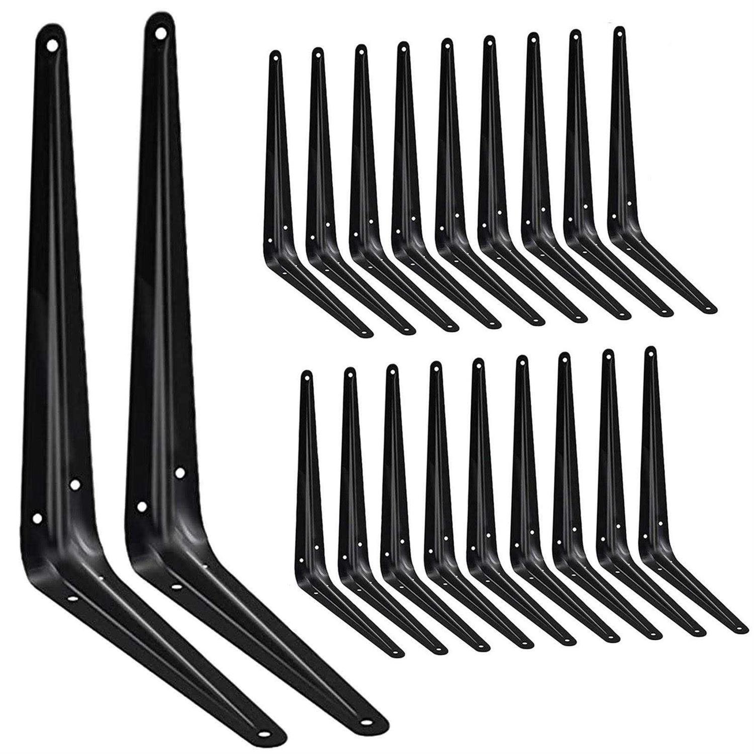 Janyang 20 Pack Shelf Brackets Heavy Duty Black Metal Floating Shelf Bracket - Cheap Fitting