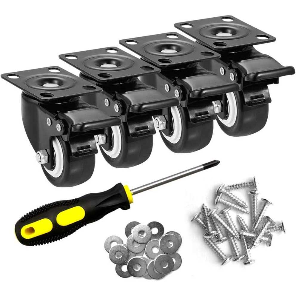 ASHGOOB 2 Caster Wheels Set of 4 Heavy Duty Casters with Brake - Cheap Fitting