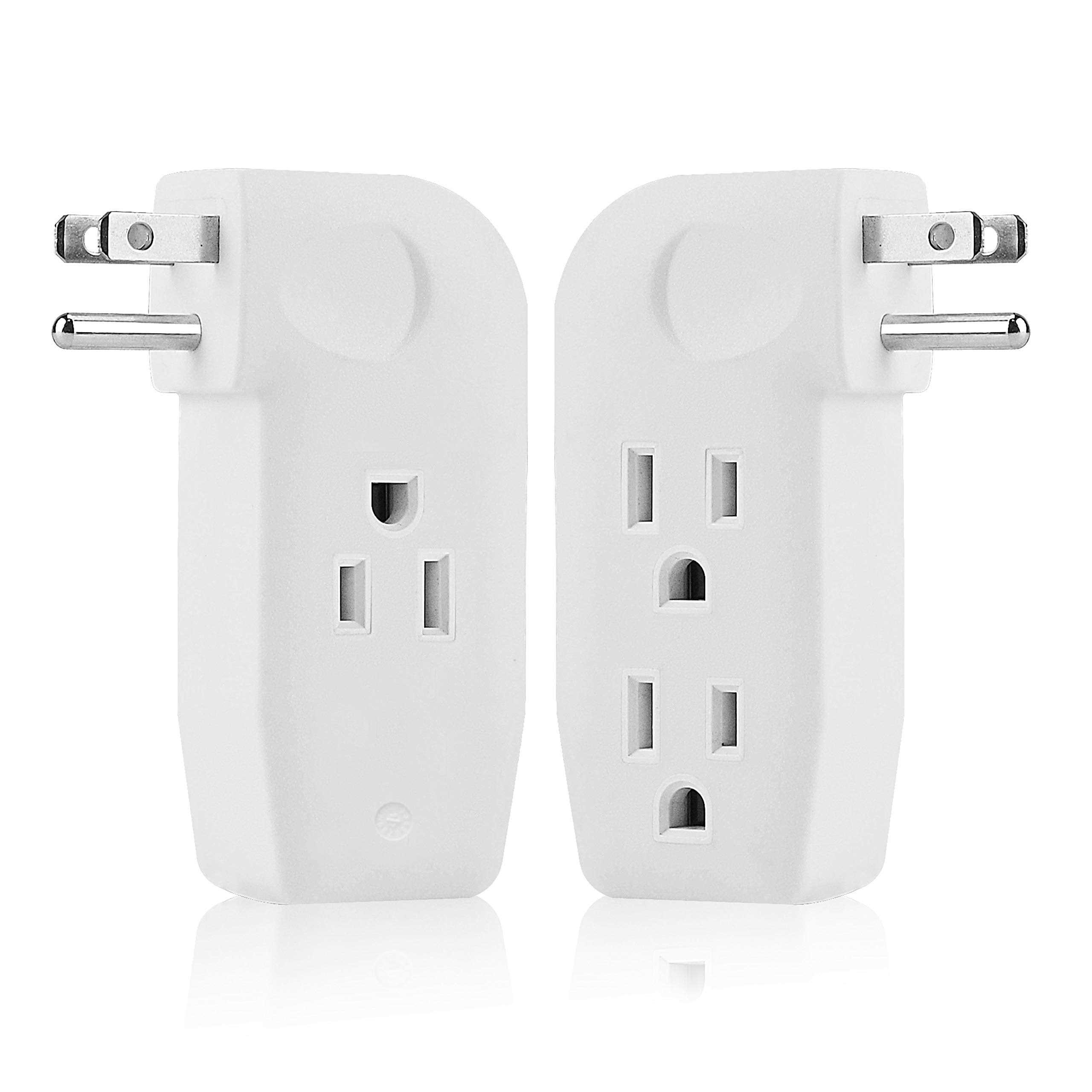 3 Way Outlet Vertical Wall Tap Splitter Adapter with 3 Prong Plug for Behind Furniture - Cheap Fitting