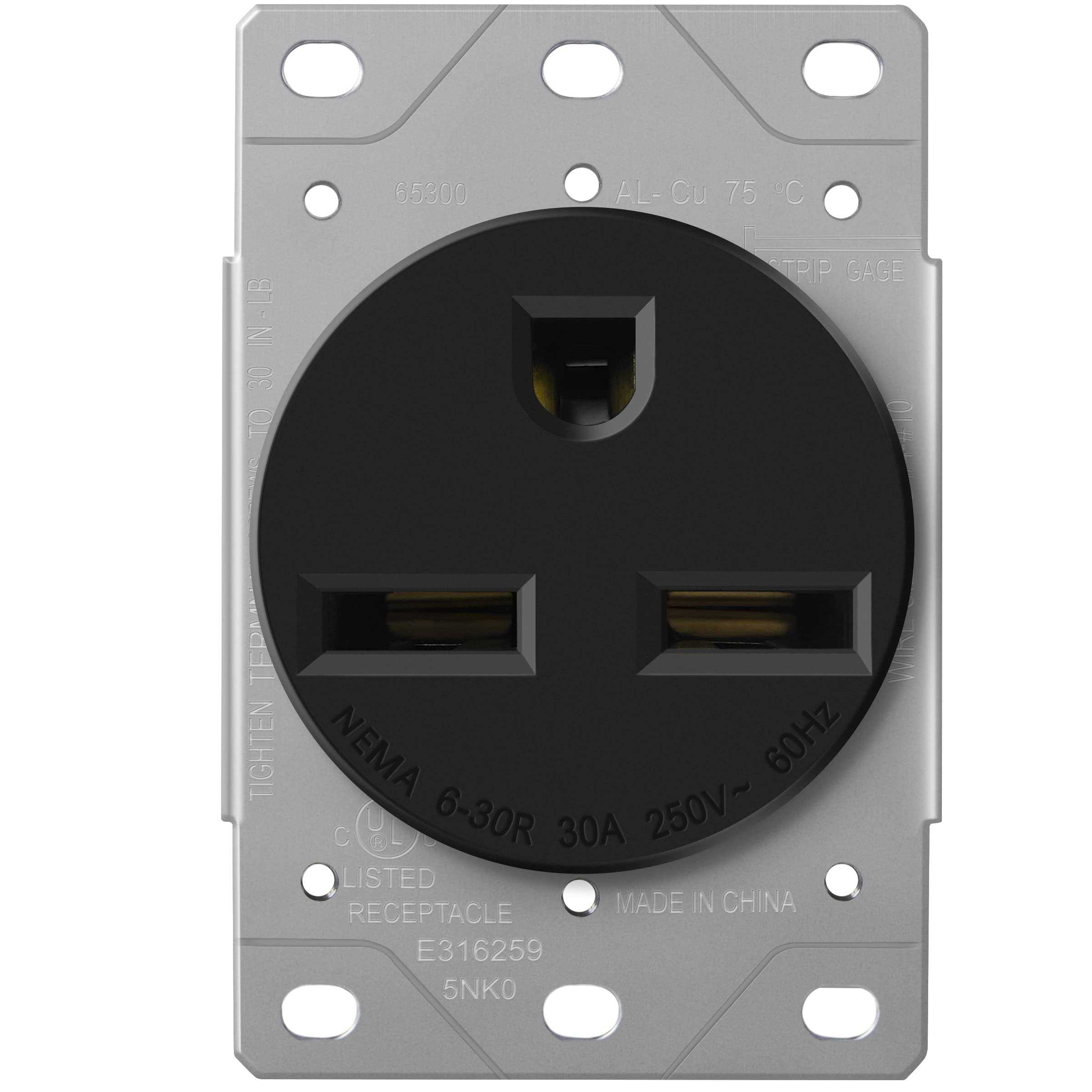 Enerlites 30 Amp 125/250V Nema 6-30R Power Outlet Heavy-Duty 30A Receptacle 65300-BK - Cheap Fitting