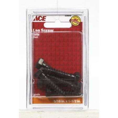 Ace 0.3125 in. L Black Steel Lag Screw 6 pk - Cheap Fitting