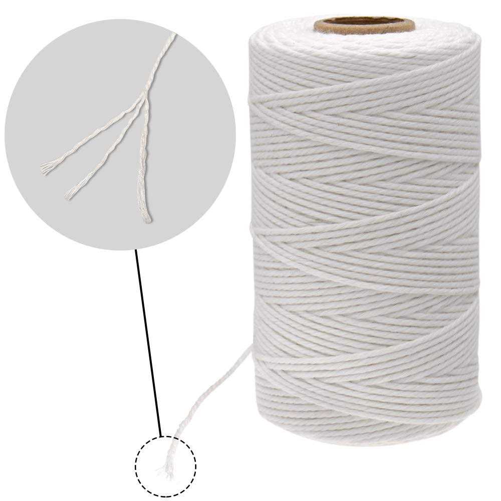 jijAcraft White String 328 Feet 2mm Cotton Butchers Twine String Kitchen Cooking Bakers Twine String for Meat - Cheap Fitting