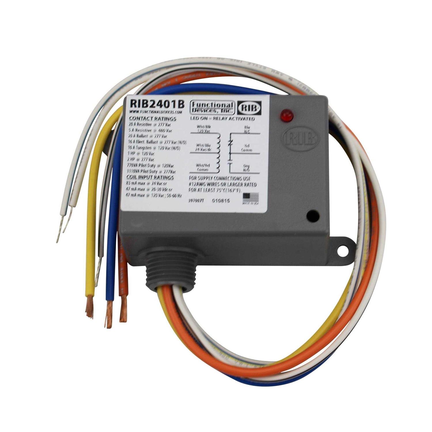 Functional Devices RIB2401B Enclosed SPDT Power Relay - Cheap Fitting