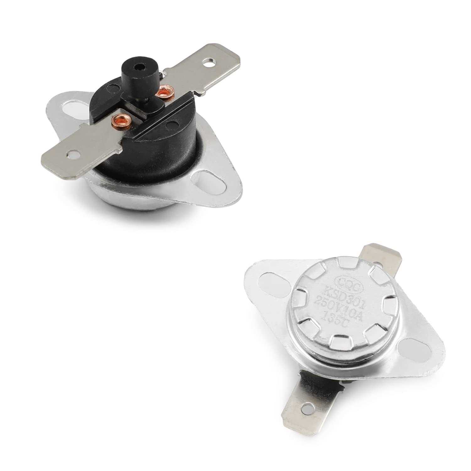 Fielect KSD301 Thermostat Temperature Control Switch Adjust Snap Disc Temperature Switch Normally Closed 2 Pcs - Cheap Fitting