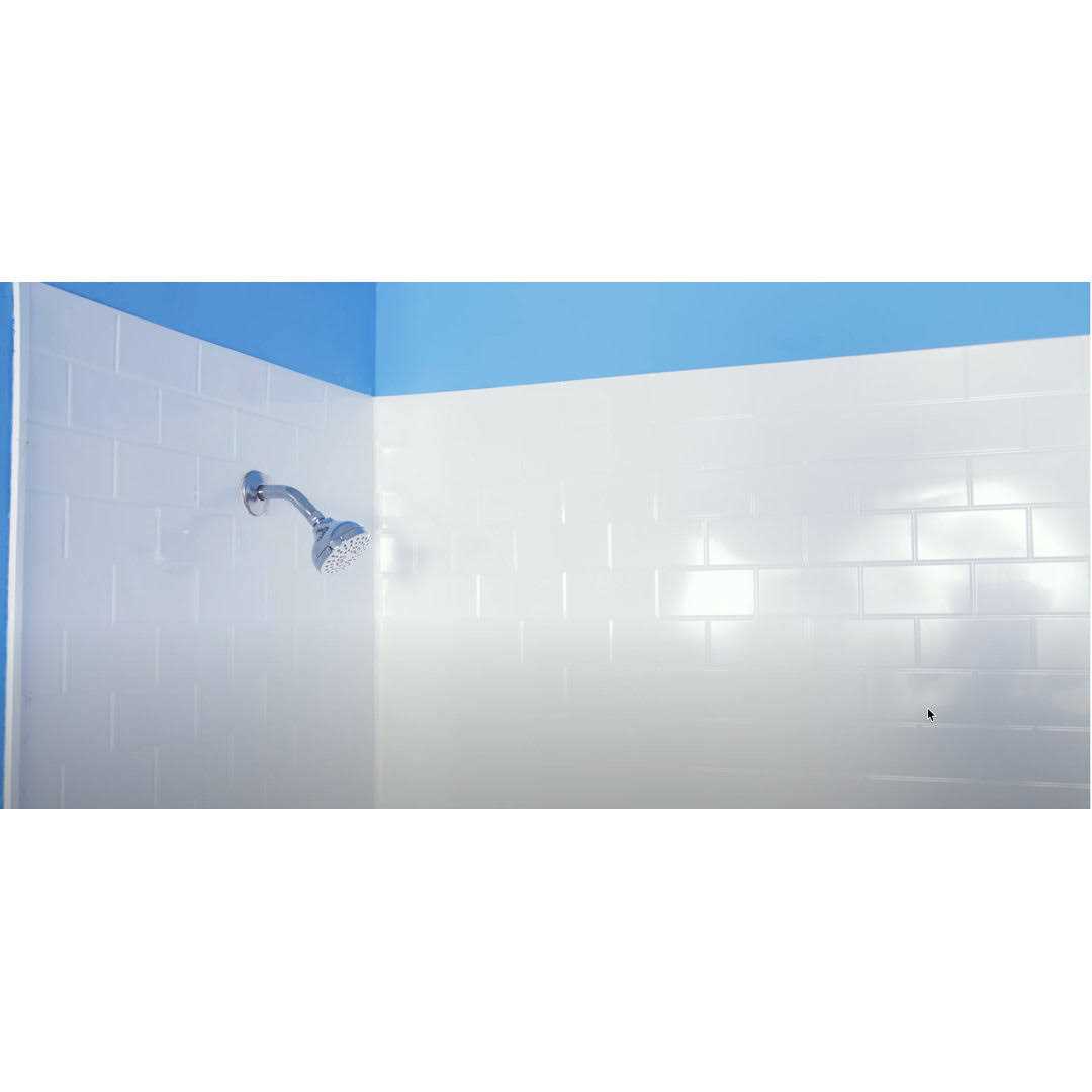 FromPlainToBeautifulInHours Subway Tile 60 inch L x 42 inch W x 96 inch H PVC Glue-up Tub and Shower Wall Panels Surround in Gloss - Cheap Fitting