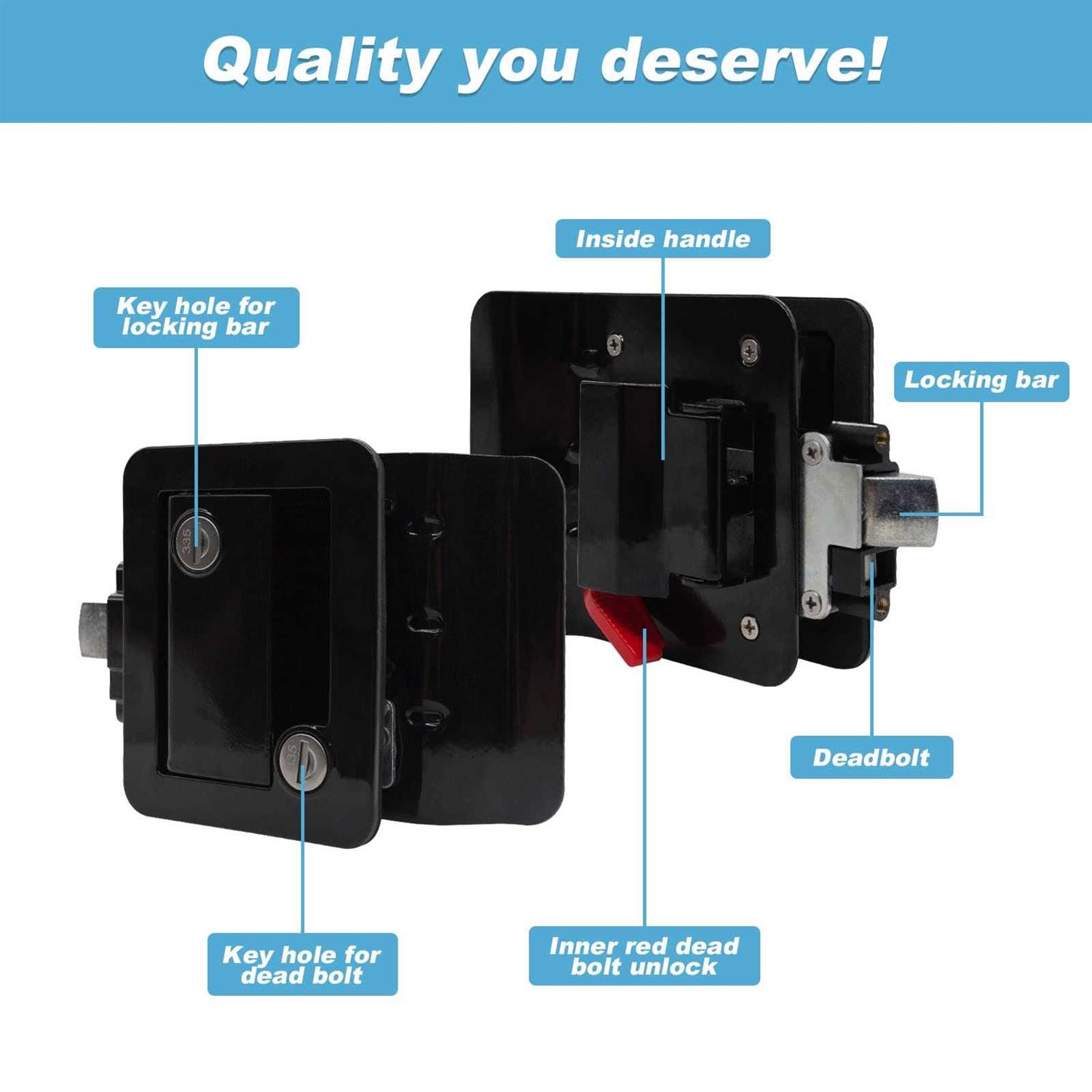 RV Entry Door Lock RV Travel Trailer Door Latch with Paddle Deadbolt - Cheap Fitting