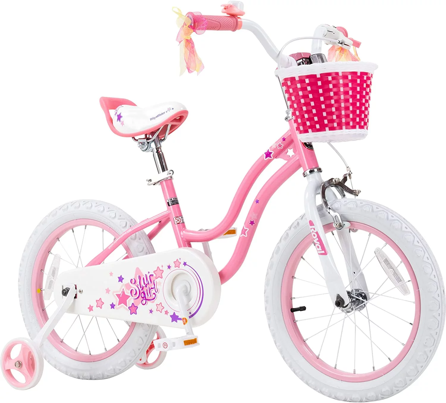 Royalbaby Girls Kids Bike Star girl 16 In. Bicycle Basket Training Wheels Kickstand Blue Child's Cycle - Cheap Fitting