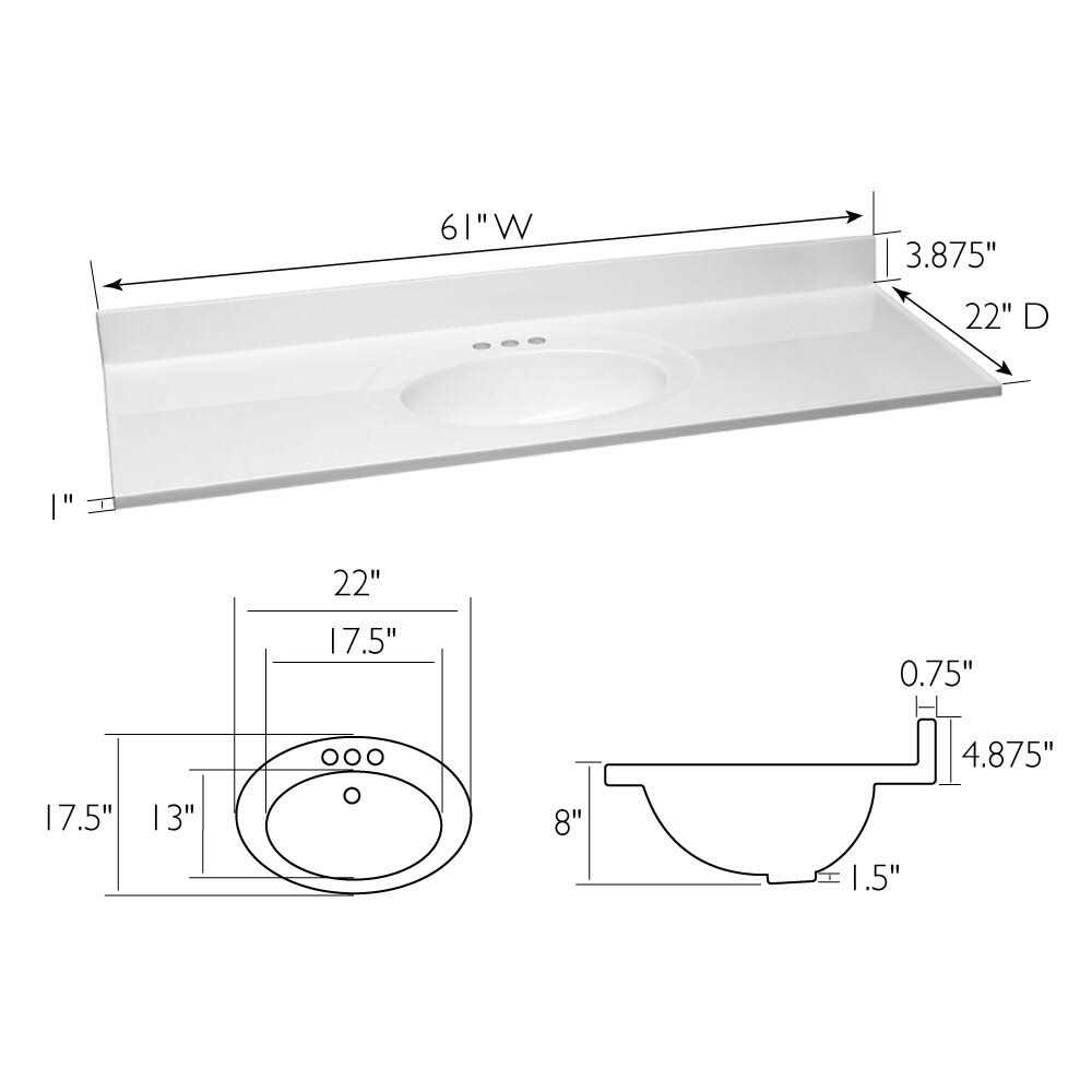 Design House 597427 Cultured Marble Vanity Top - Cheap Fitting