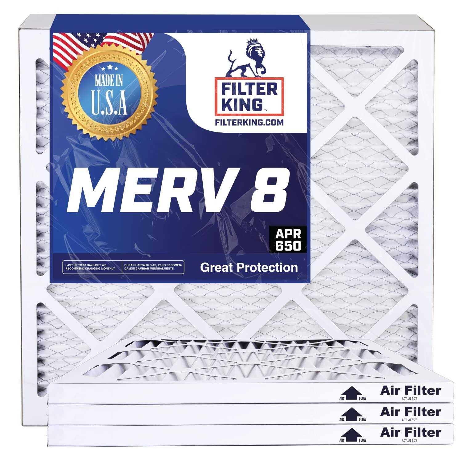 Filter King Air Filters 4 Pack MERV 8 HVAC Pleated AC Furnace Filters - Cheap Fitting