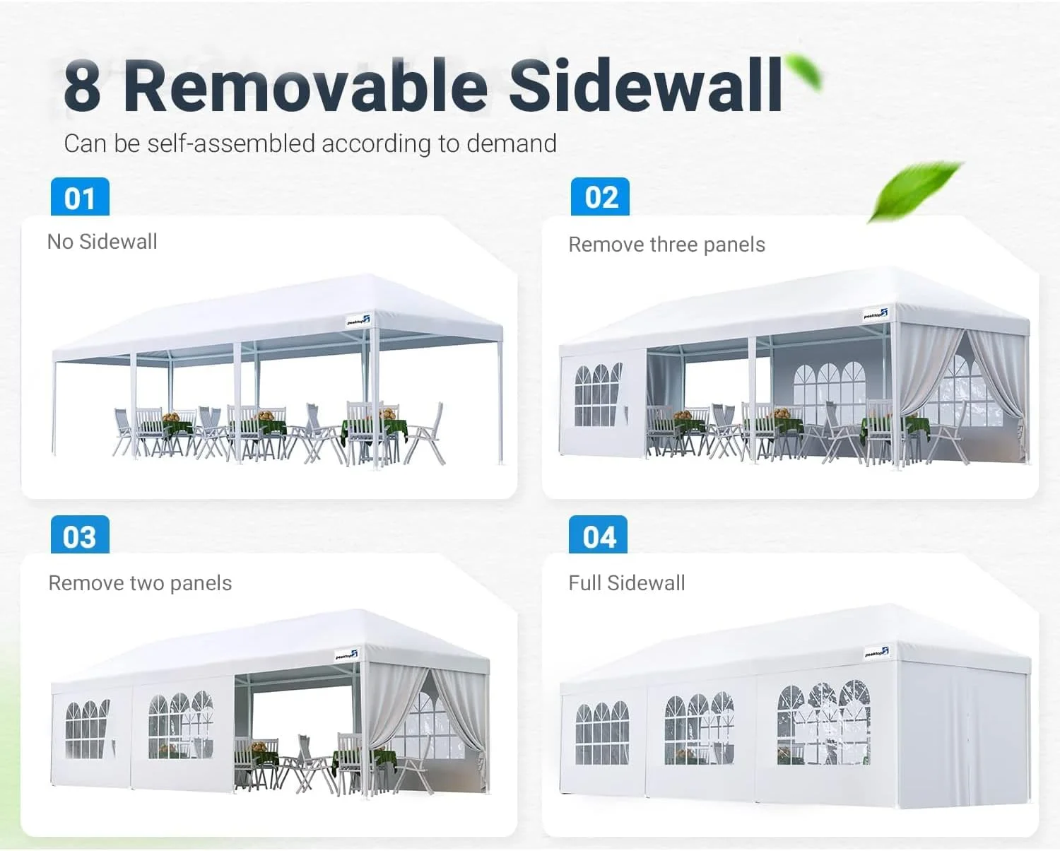 WORCOTHRAY Outdoor Canopy Gazebo 10x30 ft with 8 Sidewall 2 Zipper Door - Spacious, Weather-Resistant Party Tent for Events, Weddings, and Gatherings - Cheap Fitting