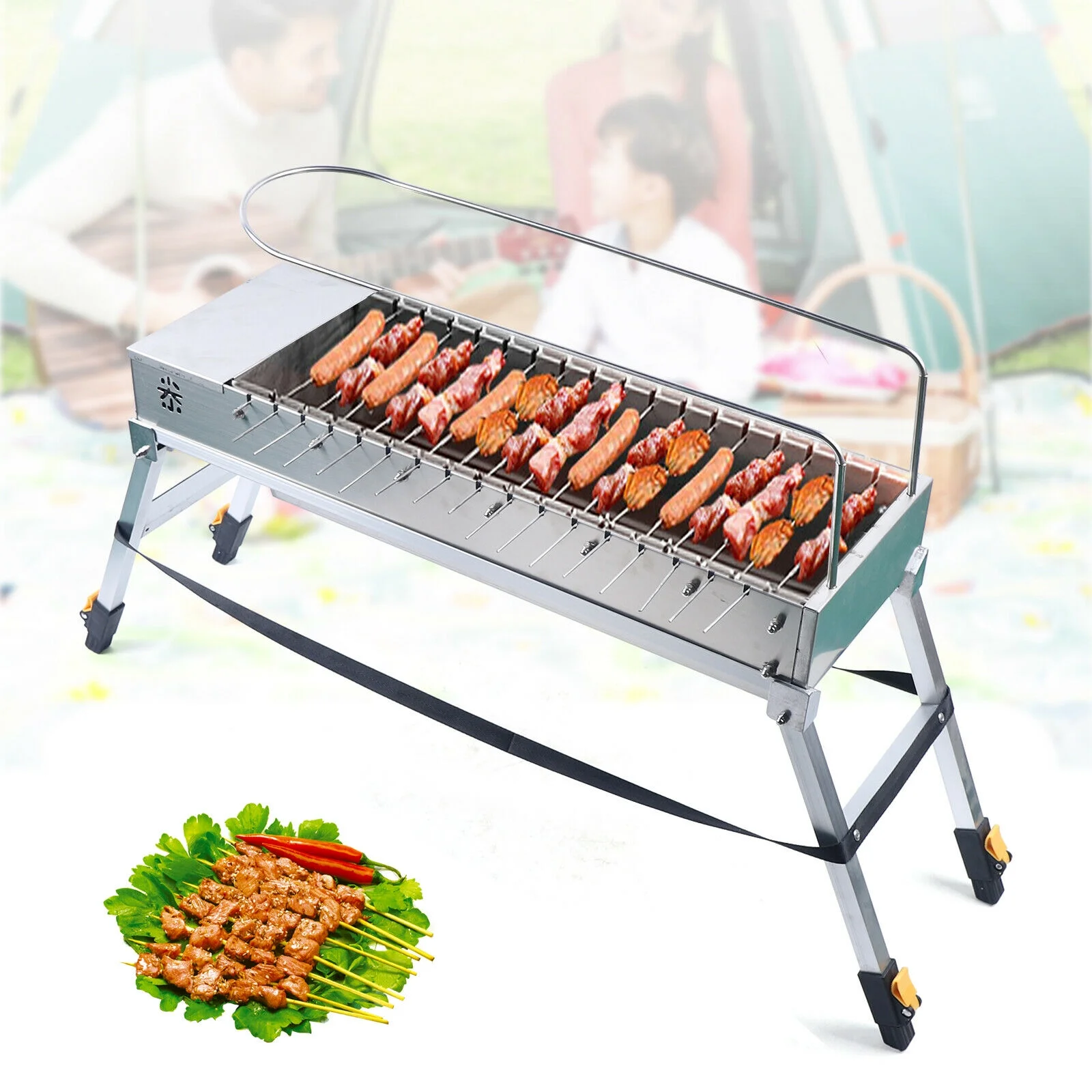 CNCEST Automatic Flip Barbecue Stove Outdoor BBQ 17X Roast rods - Cheap Fitting