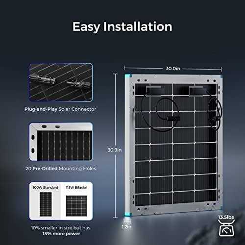 Renogy Bifacial 115-Watt 12-Volt Solar Panel Monocrystalline PV Charger for RV Marin Boat Rooftop - Cheap Fitting