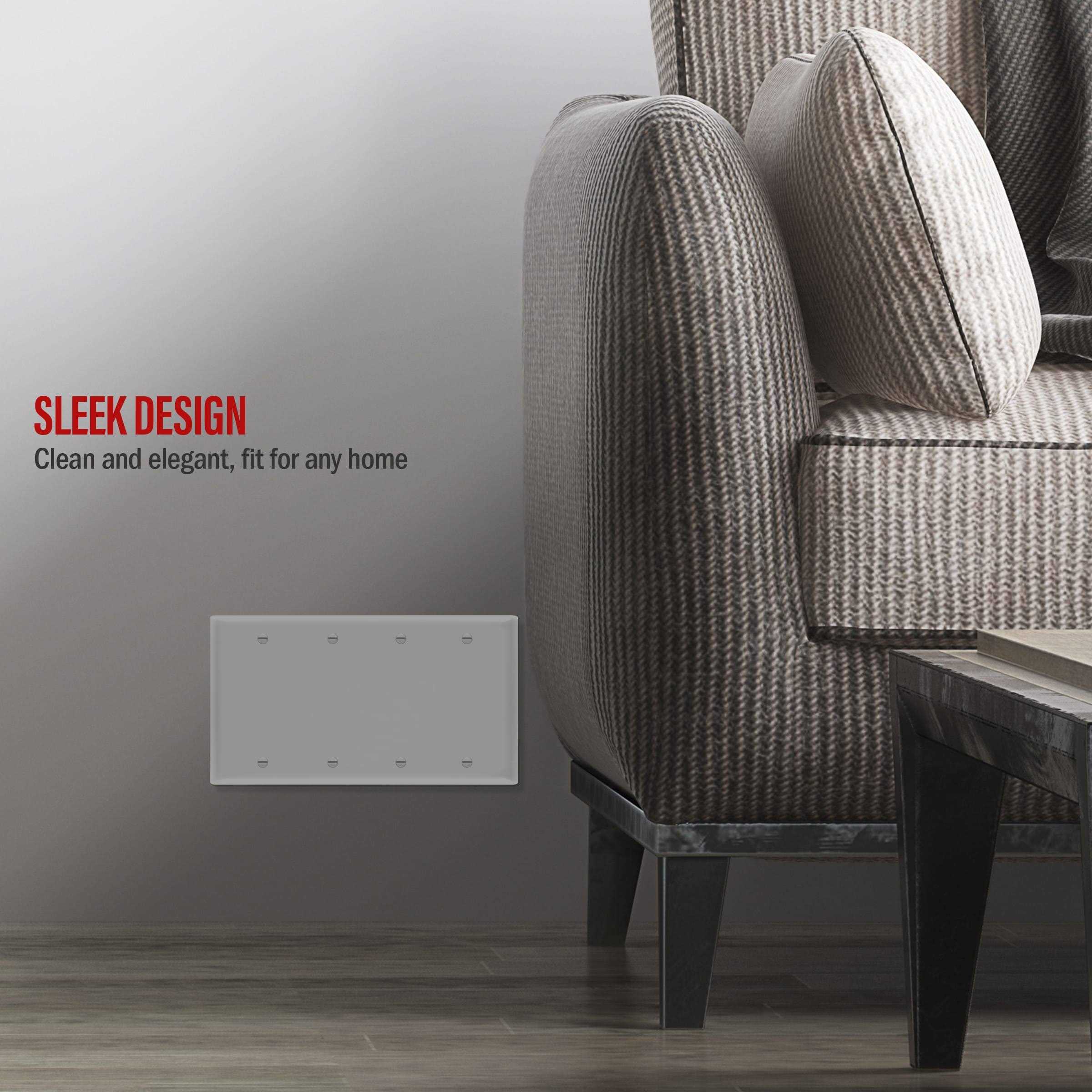 Enerlites 8804-W 4-Gang Blank Wall Plate - Cheap Fitting