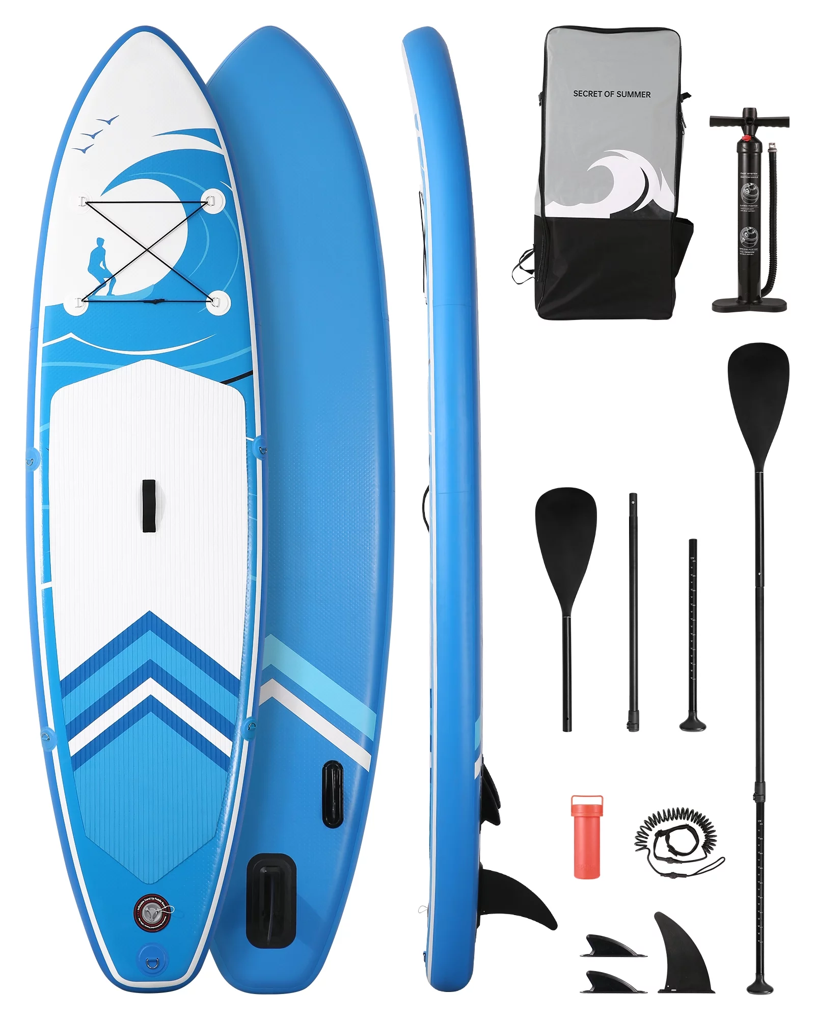 Marnur Inflatable Paddle Board Stand up Paddle Board 10' SUP 6 in.Thick Board Carry Bag & Fast Pumping Green - Cheap Fitting