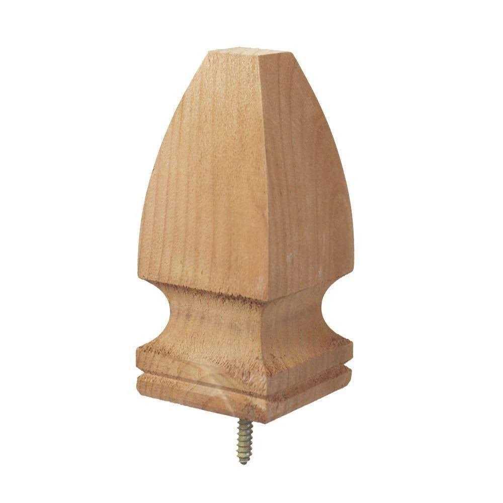 4 in. x 4 in. Gothic Wood Post Cap Finial - Cheap Fitting