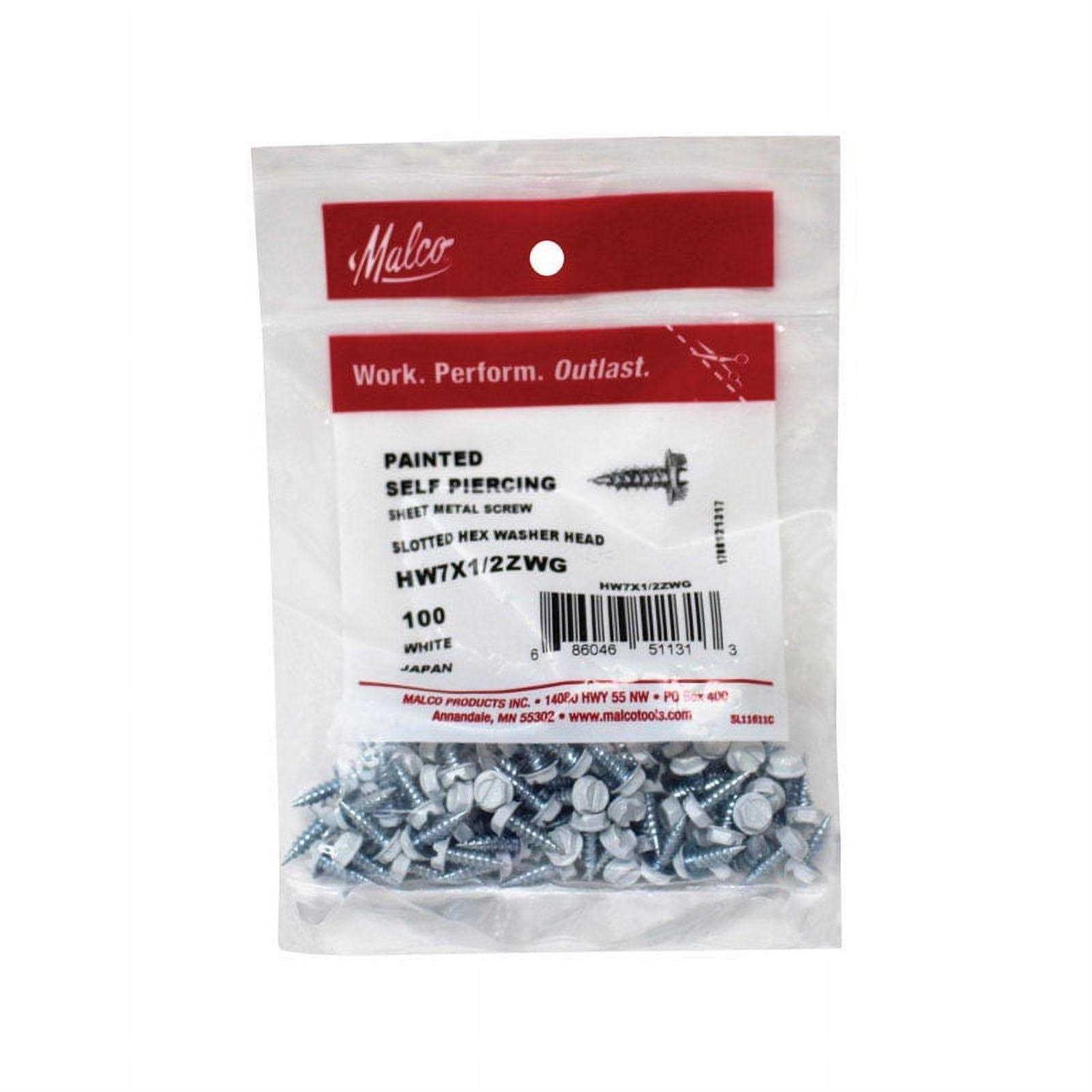 Malco Sheet Metal Screws White HW7X1/2ZWG - Cheap Fitting