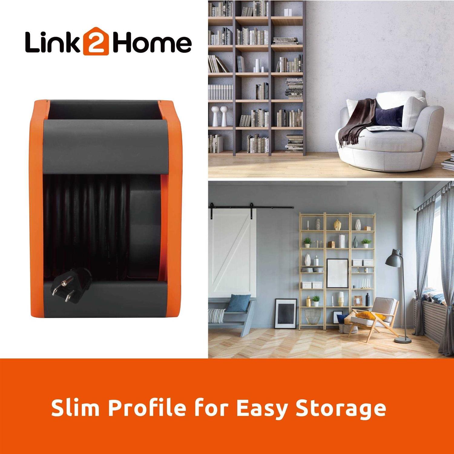 Link2Home Cord Reel 25 ft. Extension Cord Power Outlets - Cheap Fitting