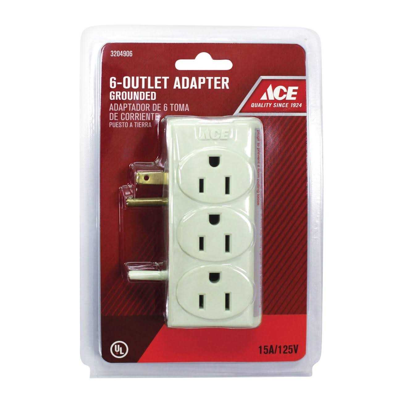 Ace 6 Tap Grounded Outlet Adapter - Cheap Fitting