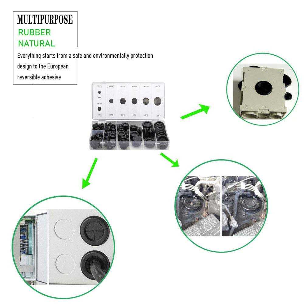 EASYEAH 170 PCS Rubber Grommet Firewall Hole Plug Set Electrical Wire Gasket Kit - Cheap Fitting