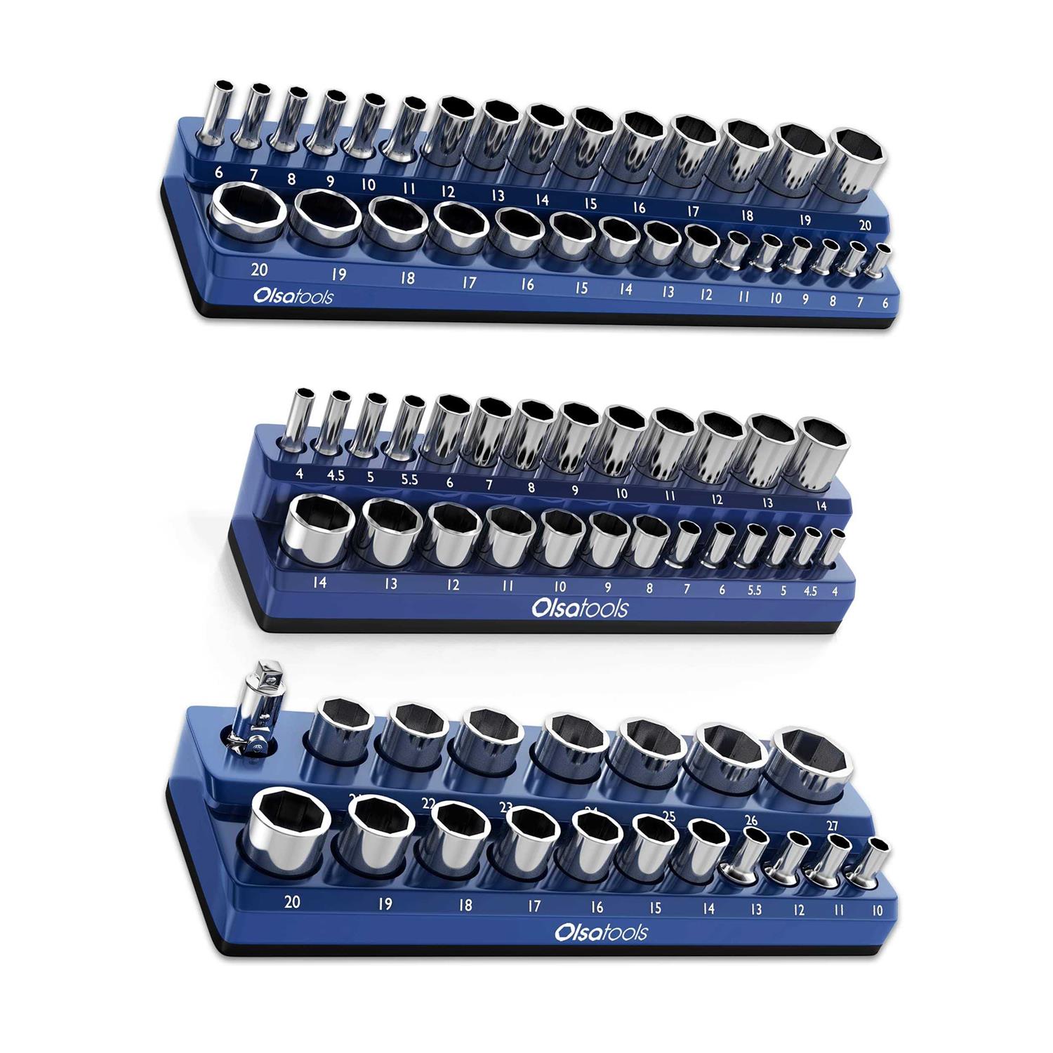 Olsa Tools Magnetic Socket Organizer Socket Holder 1/2-Inch Drive - Cheap Fitting