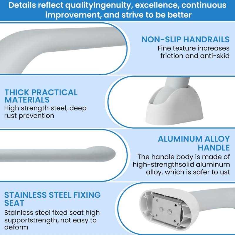 Srora Toilet Safety Rails for Elderly Handicap Toilet Rails with Foldable Handles - Cheap Fitting