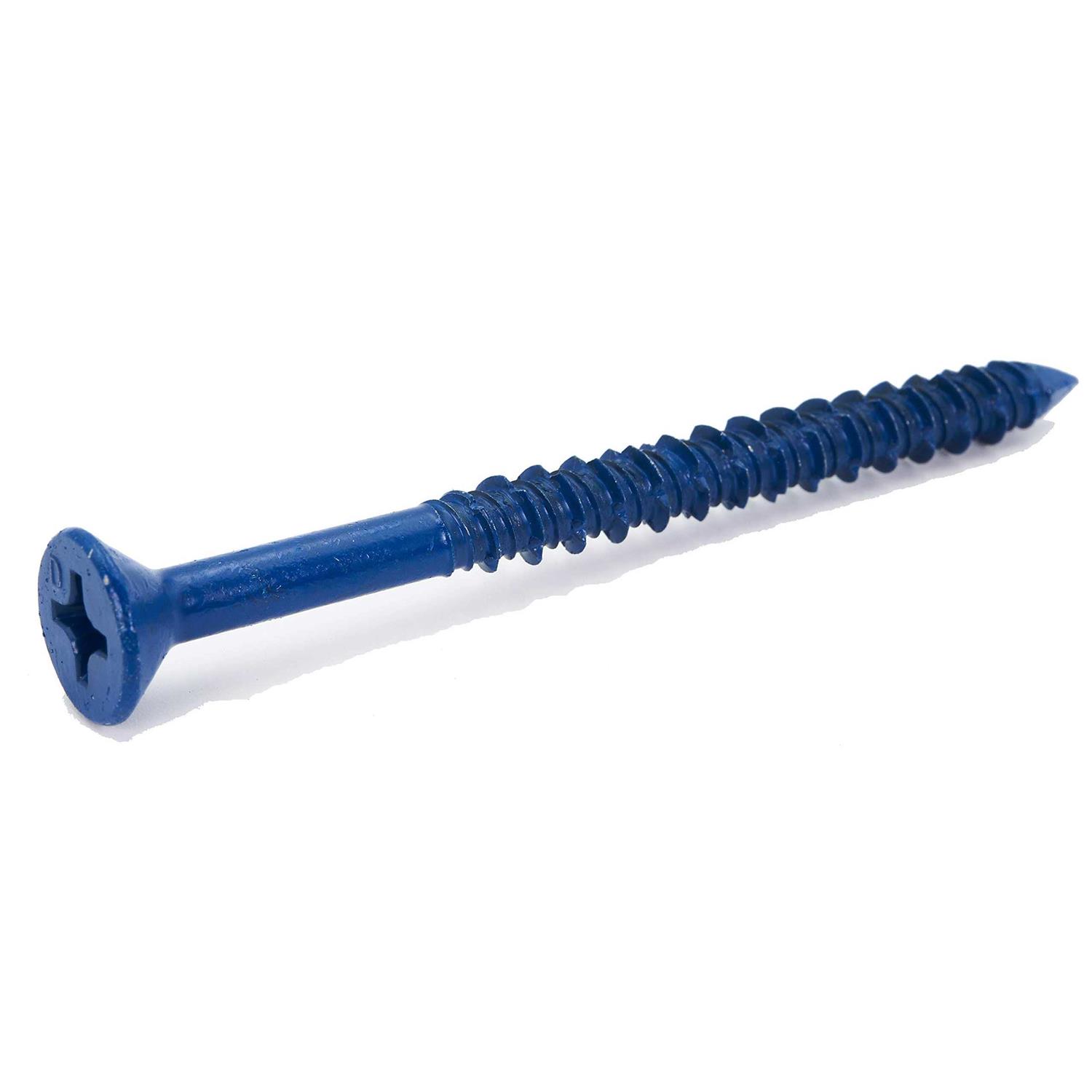 CONFAST 1/4 x Blue Flat Phillips Concrete Screw Anchor with Drill Bit for Anchoring to Masonry, Block or Brick	CONFAST 1/4 x Blue Flat Phillips Concrete Screw Anchor with Drill Bit for Anchoring to Masonry, Block or Brick - Cheap Fitting