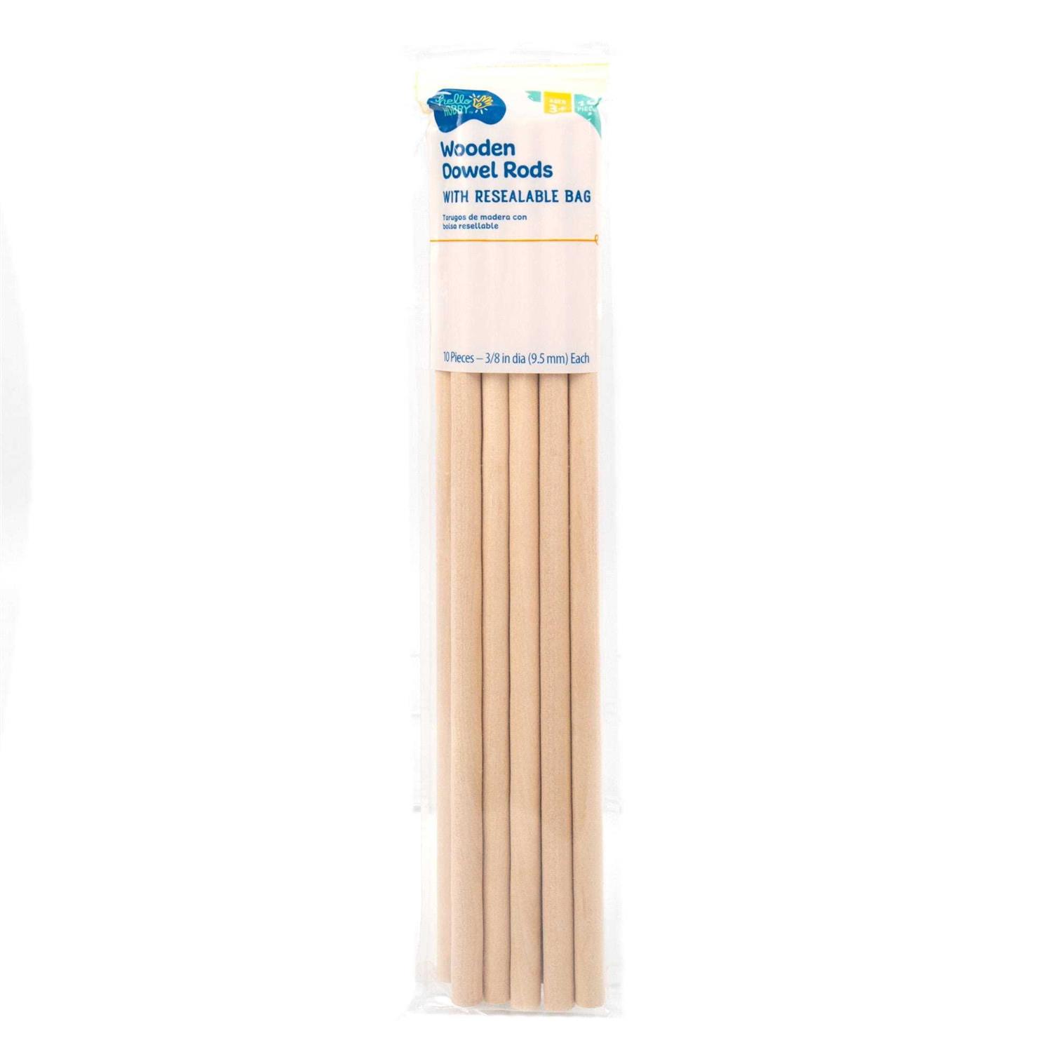 Hello Hobby Wood Dowels with Resealable Bag - Cheap Fitting