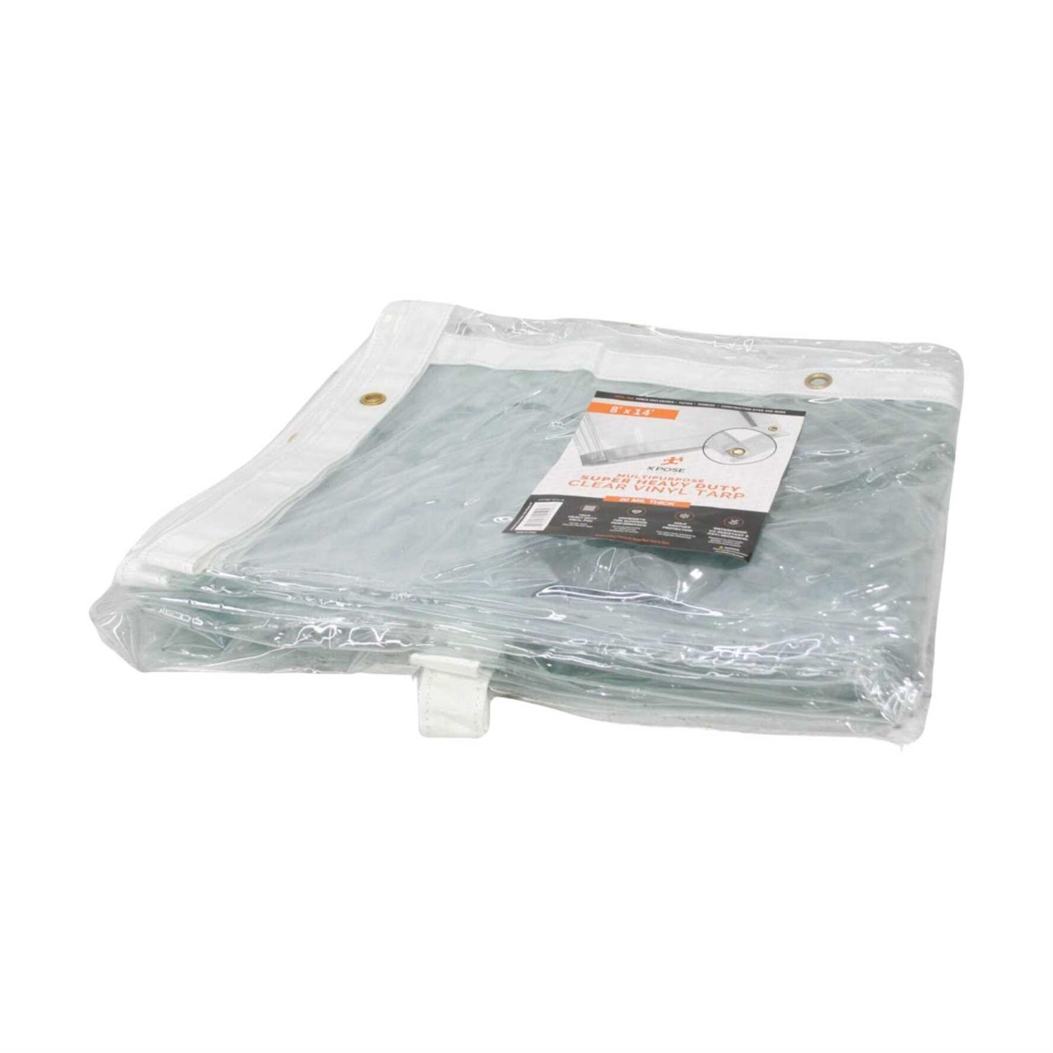 Xpose Safety 6′ x Heavy Duty 20 Mil Clear PVC Vinyl Tarp CVT - Cheap Fitting