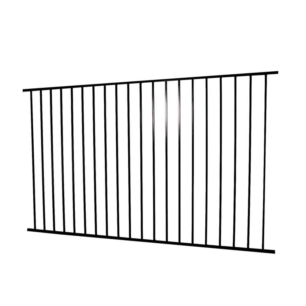 Unbranded 4 ft. x 8 ft. Metal Spaced Picket Flat Top Flat Metal Fence Panel 58283428 - Cheap Fitting
