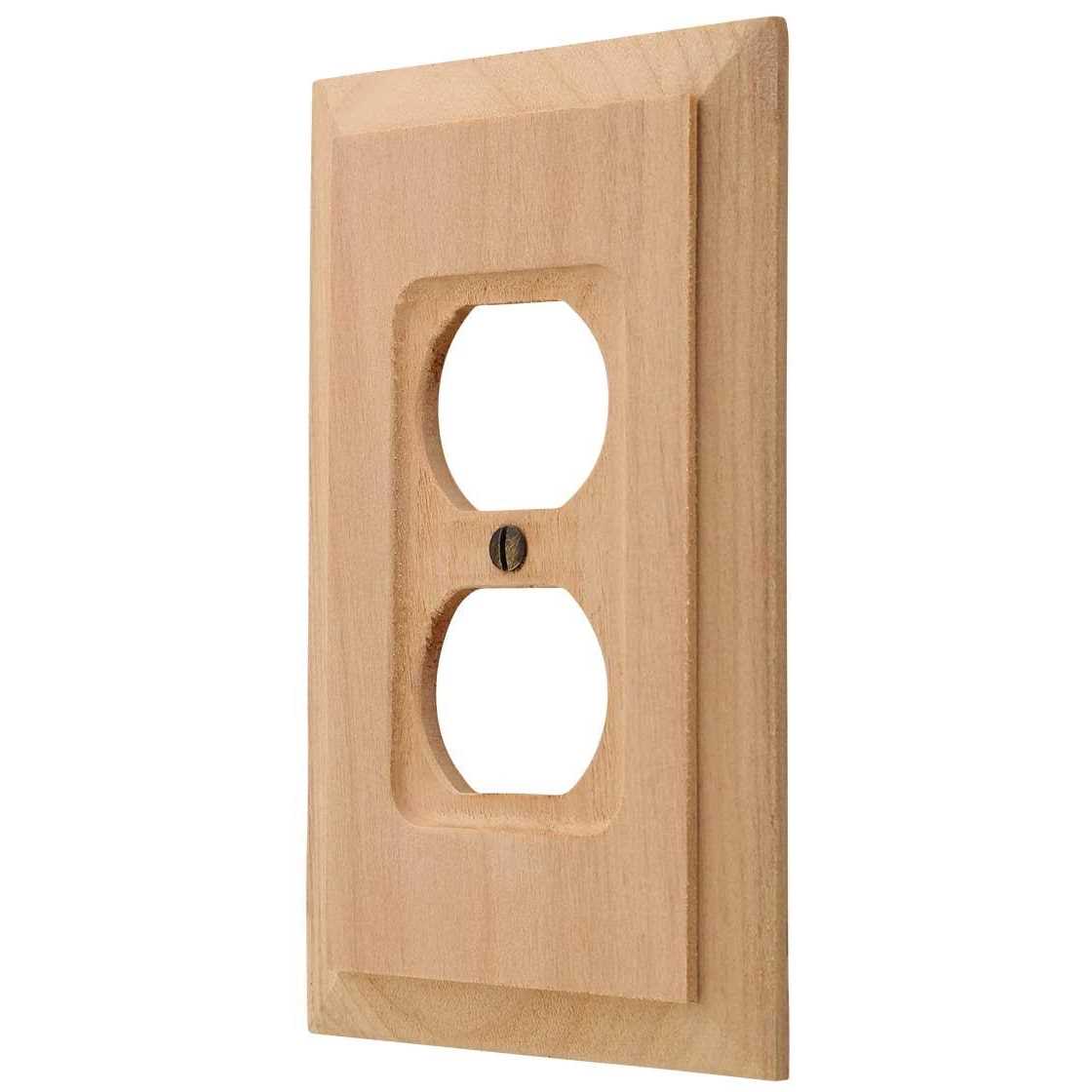 Amerelle Unfinished Baker Wood 1 Duplex Outlet 180D - Cheap Fitting