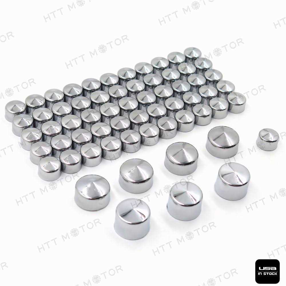 Httmt 63pcs Chrome Caps Cover Kit for 04-15 Harley Sportster Engine & Misc Bolt Nut - Cheap Fitting