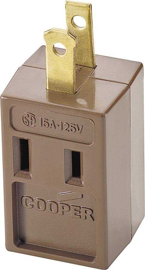Cooper Wiring BP4400B 3-Outlet Cube Tap 15 Amp Brown - Cheap Fitting