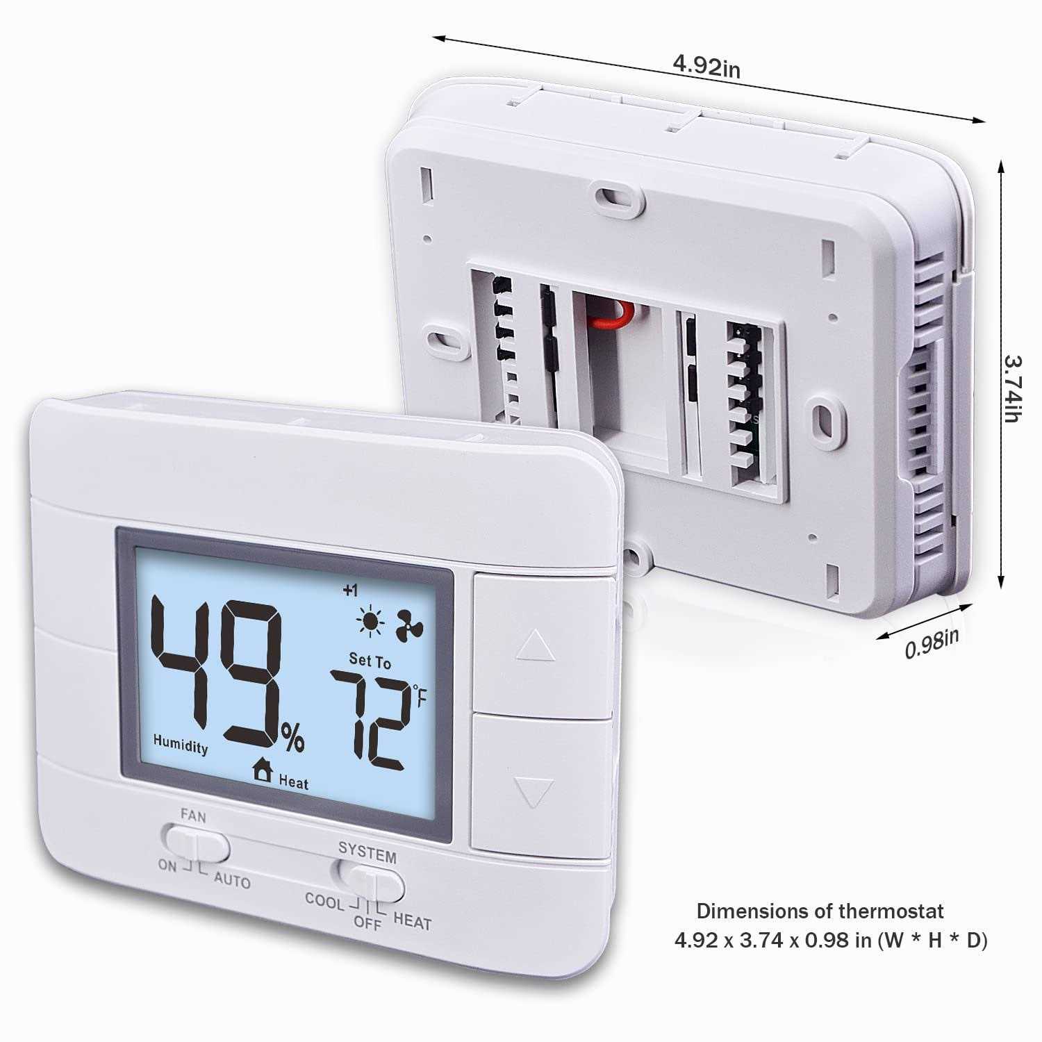 New 2023! Aowel AW711-W Non-Programmable Thermostat for Home up to 2 Heat/ 2 Cool - Cheap Fitting