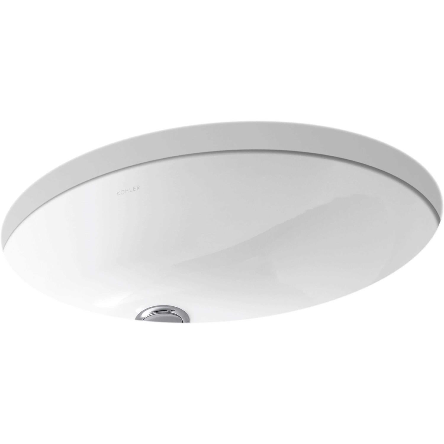 KOHLER Caxton White Undermount Oval Transitional Bathroom Sink - Cheap Fitting