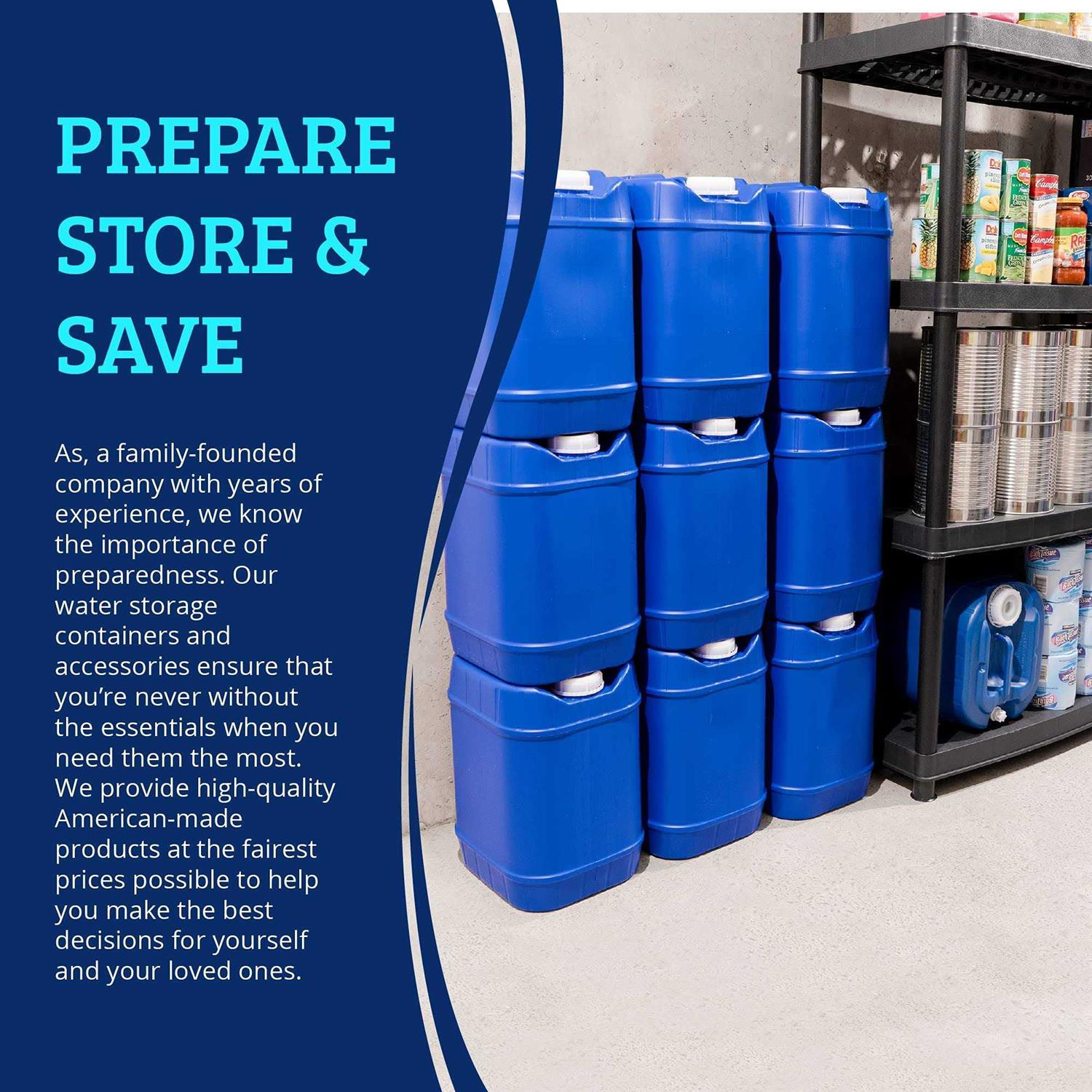 40-Gallon Stackable Water Container Kit - Cheap Fitting