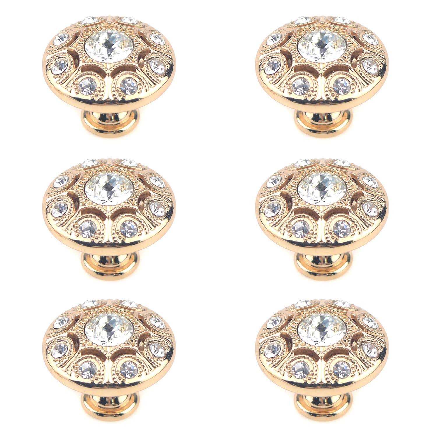 geesatis 6 pcs crystal cabinet knobs elegant diamond handles knobs for home improvement closet drawer cupboard door handles a - Cheap Fitting