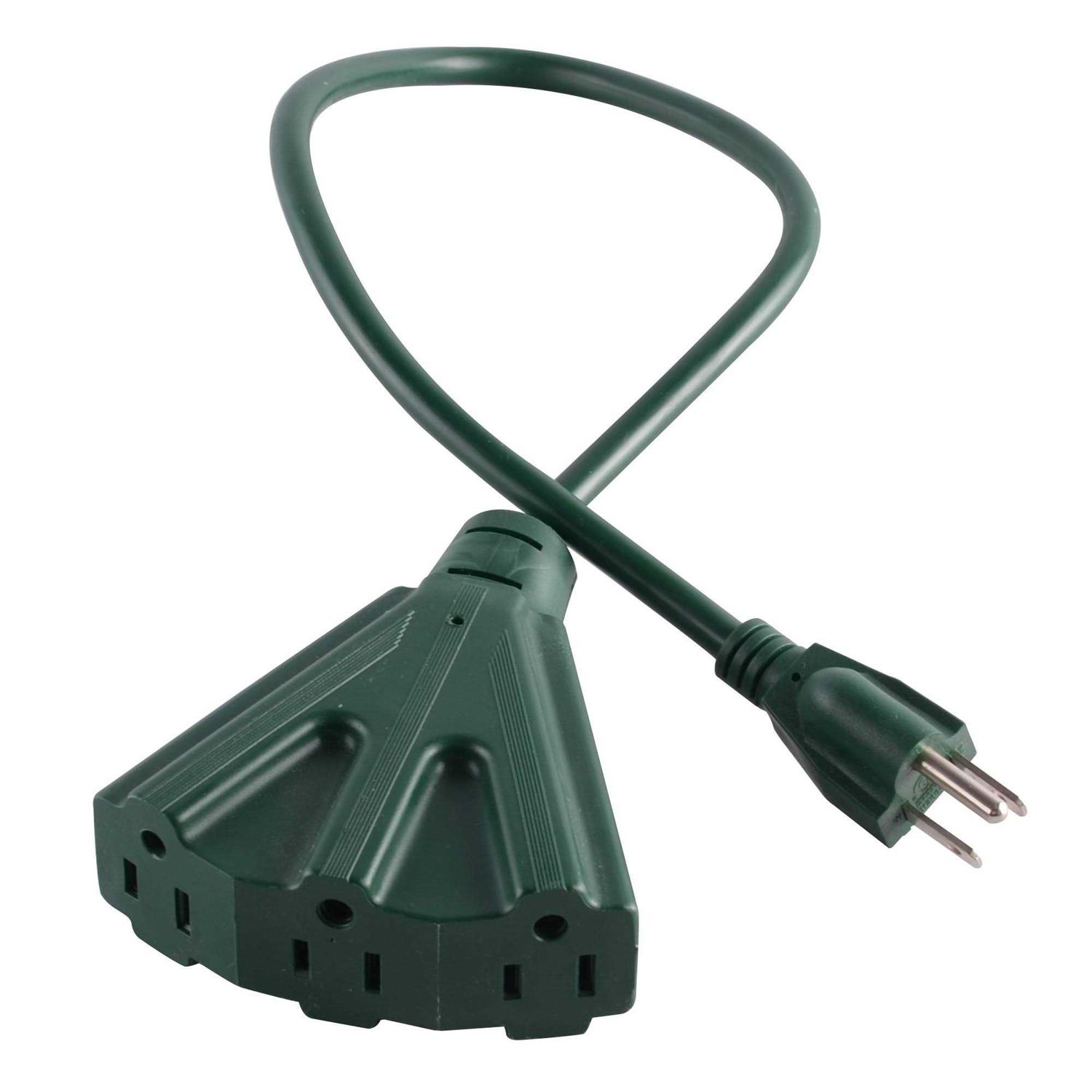 Maxworks 80697 Heavy Duty Indoor/Outdoor Triple Tap 3 Ft. Extension Cord -16 Awg/3c-etl Approved - Cheap Fitting