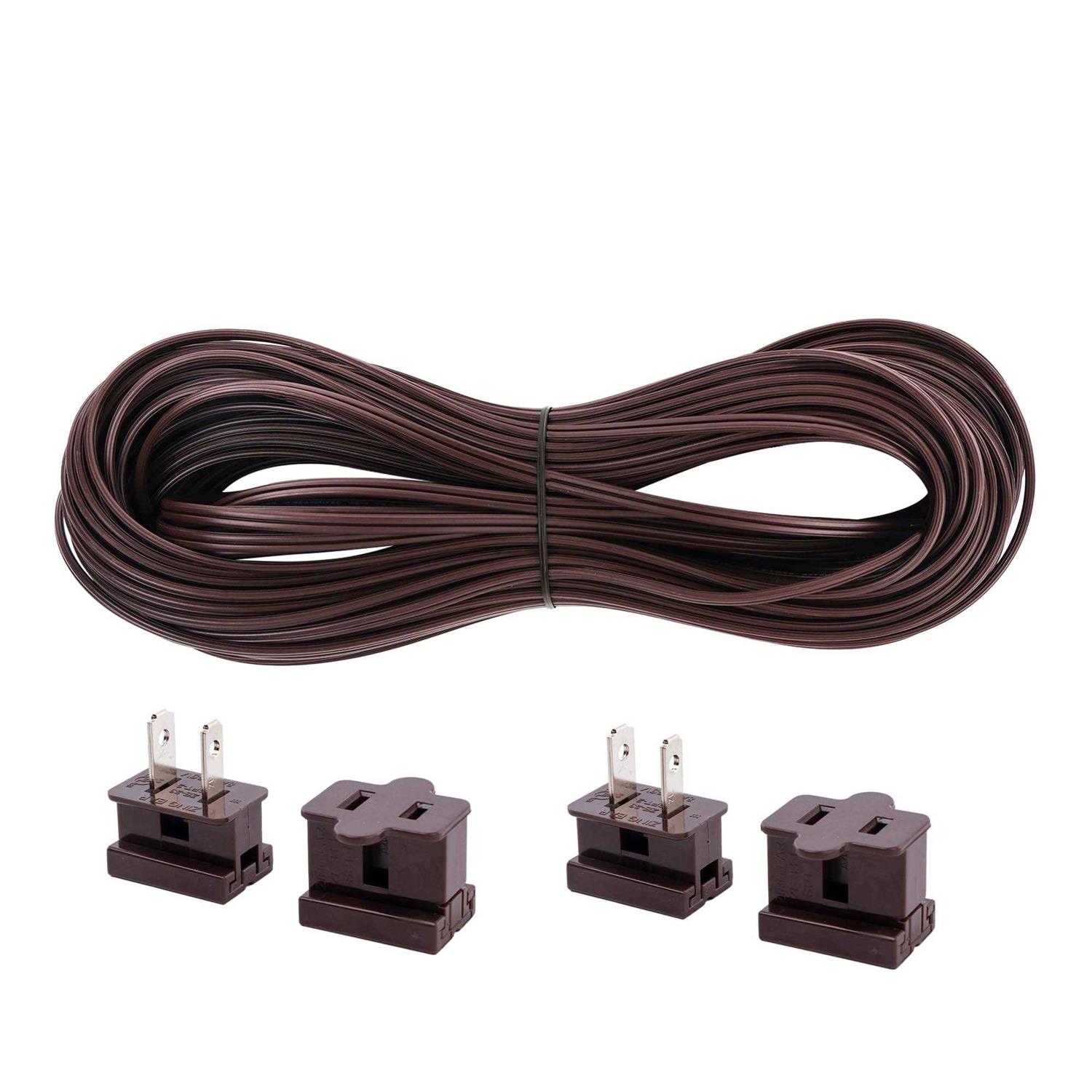 Erlandens SPT-1 Wire Electrical Wire 18AWG 2-Conductor Wire Hookup Extension Cable 18 Gauge 4 Plugs - Cheap Fitting