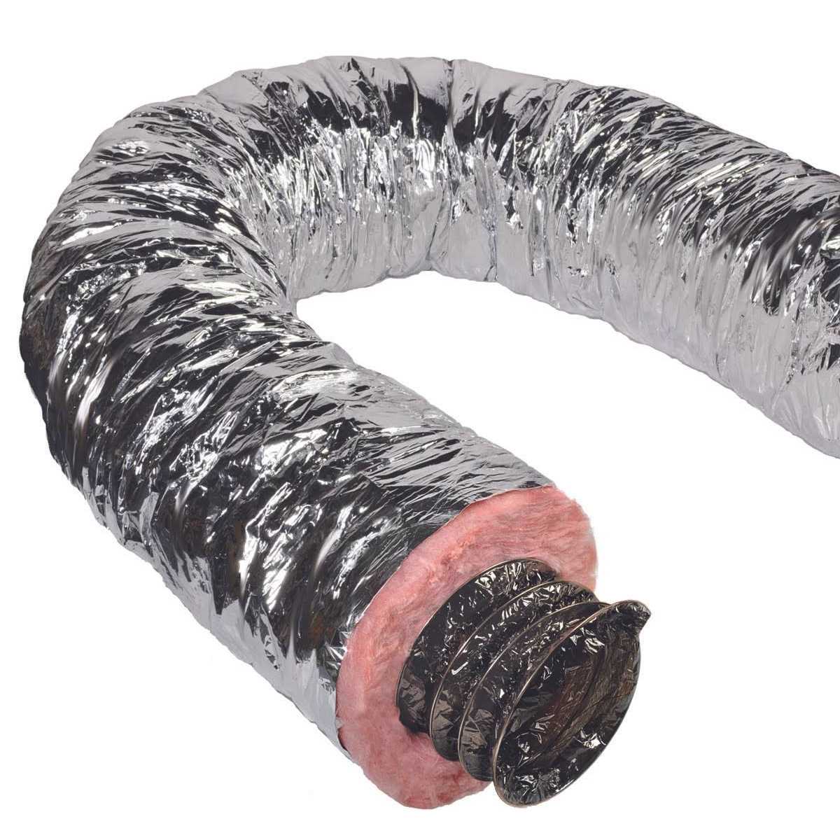 Master Flow 4 in. x 25 ft. Insulated Flexible Duct R6 - Cheap Fitting