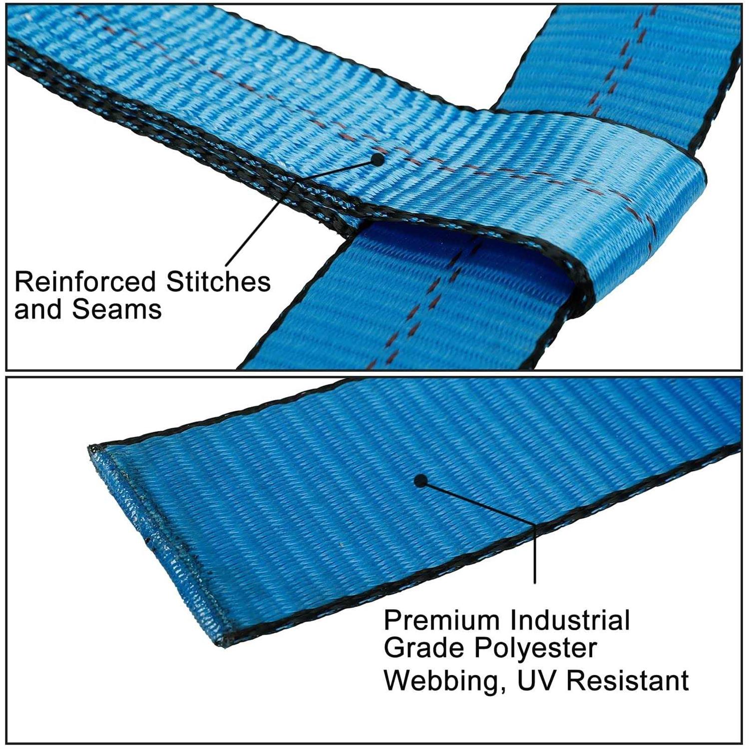 FSBCGT Set of 2 Tow Dolly Straps with Flat Hook Basket Strap,Fits Most 16-20 Tires Webbing Ratchet Straps - Cheap Fitting