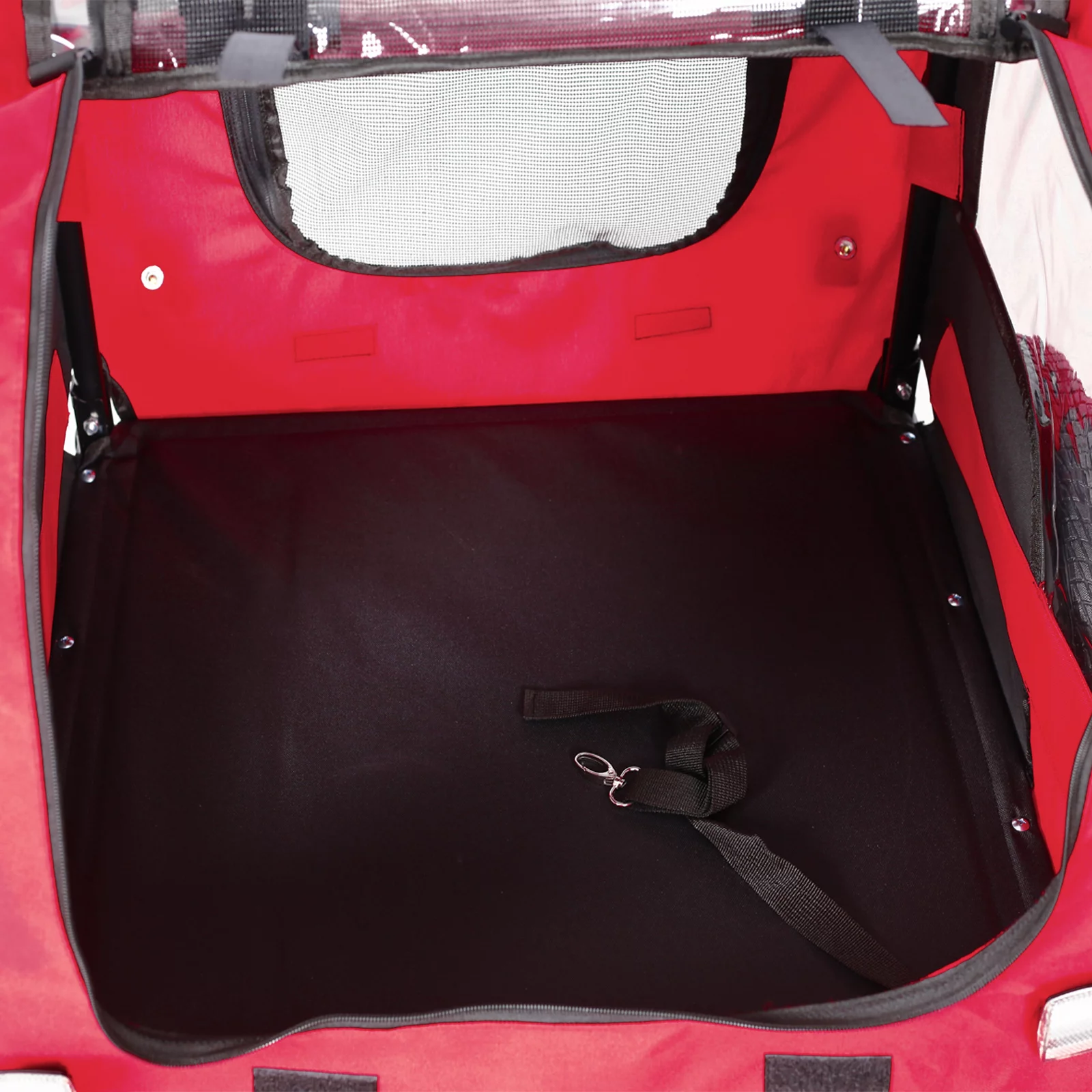 CJC Bike Pet Trailer for Small and Large Dogs - Folding Frame Carrier - Easy to Connect and Disconnect to Bikes - Adjustable - Red - Cheap Fitting