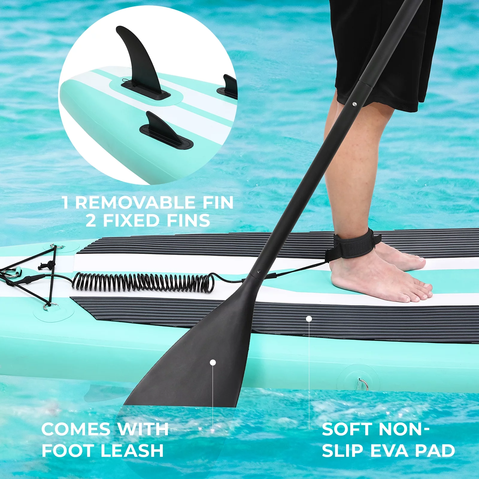 Arlopu 11FT Stand Up Paddle Board Inflatable with Premium SUP Accessories & Backpack, Non-Slip Deck, Waterproof Bag, Leash, Paddle and Hand Pump - Cheap Fitting
