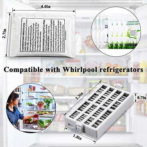 Funmit W10311524 Air Filter & W10346771A Freshflow Produce Preserver Replacement for Whirlpool Refrigerator - Cheap Fitting
