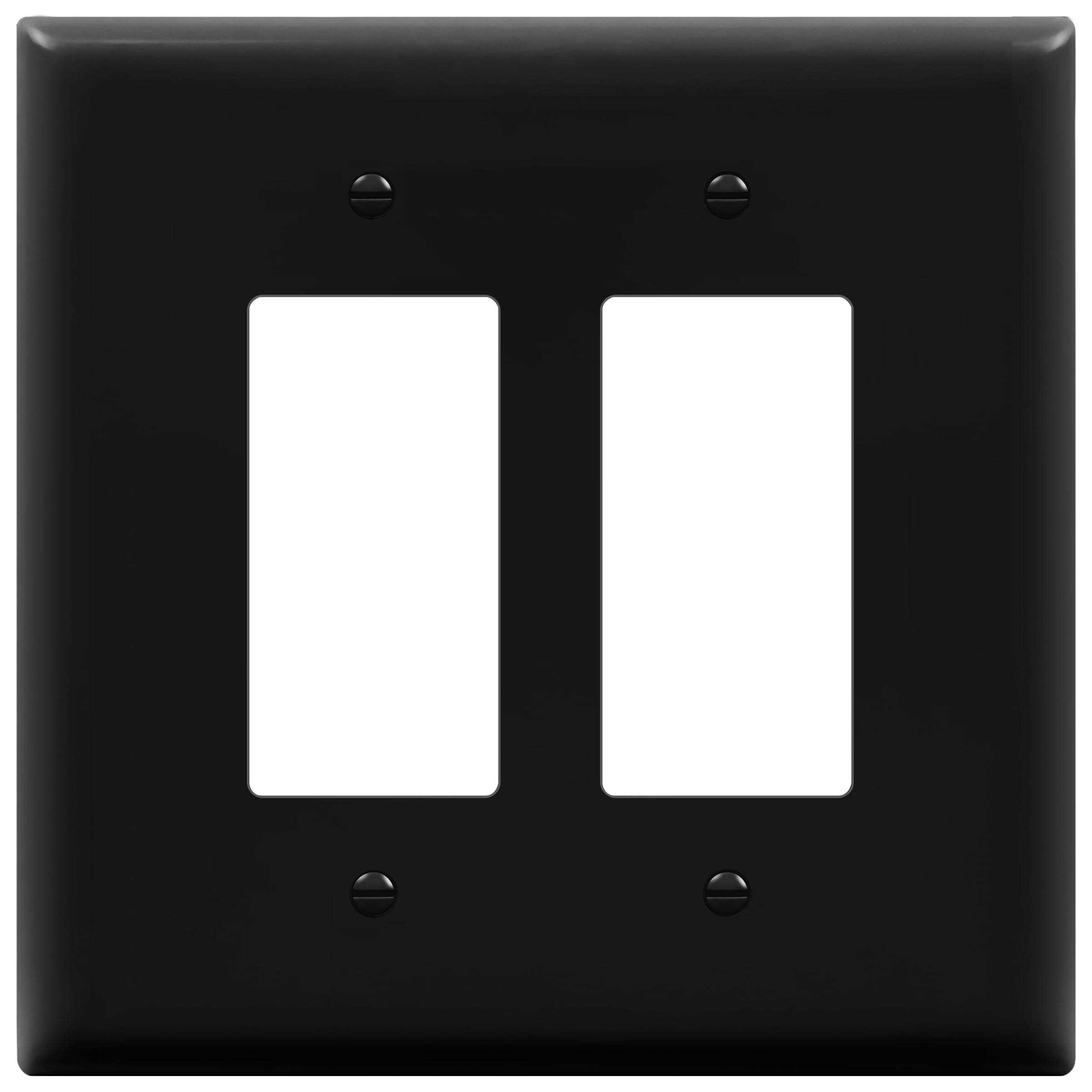 Enerlites Double Decorator Switch Cover Two Gang Outlet Wall Plate - Cheap Fitting