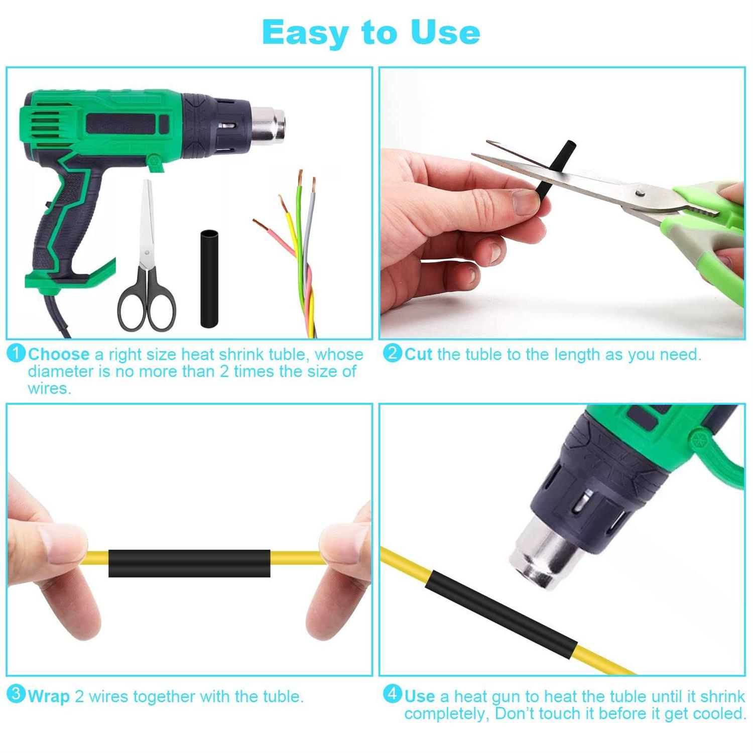 900pcs Wire Heat Shrink Tubing Kit Industrial Heat-Shrink Tubing for Wires - Cheap Fitting